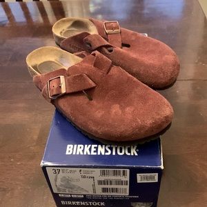 Birkenstock Boston clogs.